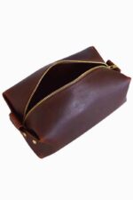 vintage leather toiletry bag handmade in Italy