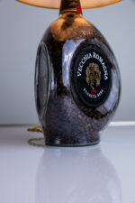 Handcrafted Vecchia Romagna bottle lamp – side view
