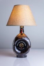 Handcrafted Vecchia Romagna bottle lamp – full product view