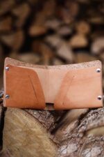 brown light leather wallet classic