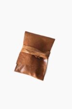 leather watch case open showing single slot brown nappa leather
