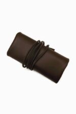 leather watch case 3 slots brown vintage roll up organizer
