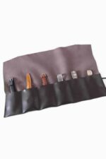 leather watch case multiple slots open view handmade genuine leather