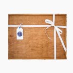 Wood album box big with handmade tag and natural decoration