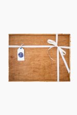 Wood album box big with handmade tag and natural decoration