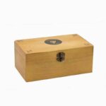 Genuine Wood Box closed – pine wood storage box with brass clasp by Genuine Strap