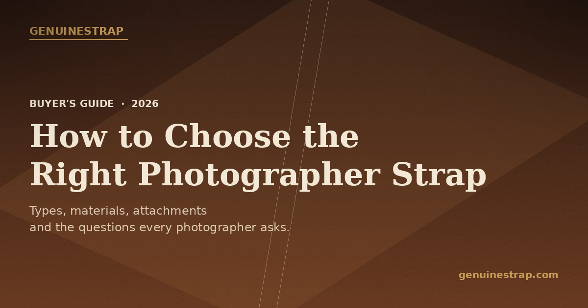 Leather photographer strap buyer's guide cover for 2026 by GenuineStrap
