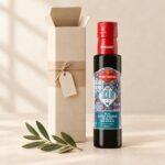 Wedding favour with IGP Sicily extra virgin olive oil 100 ml and ivory board gift box